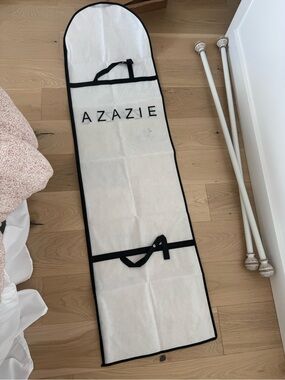 Azazie White Garment Cover with Black Trim